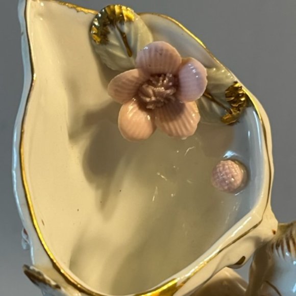 Vintage 1950's mid century Ucagco Japan Trumpet Vase Fine Porcelain Cherub *READ - Picture 4 of 11